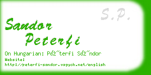 sandor peterfi business card
